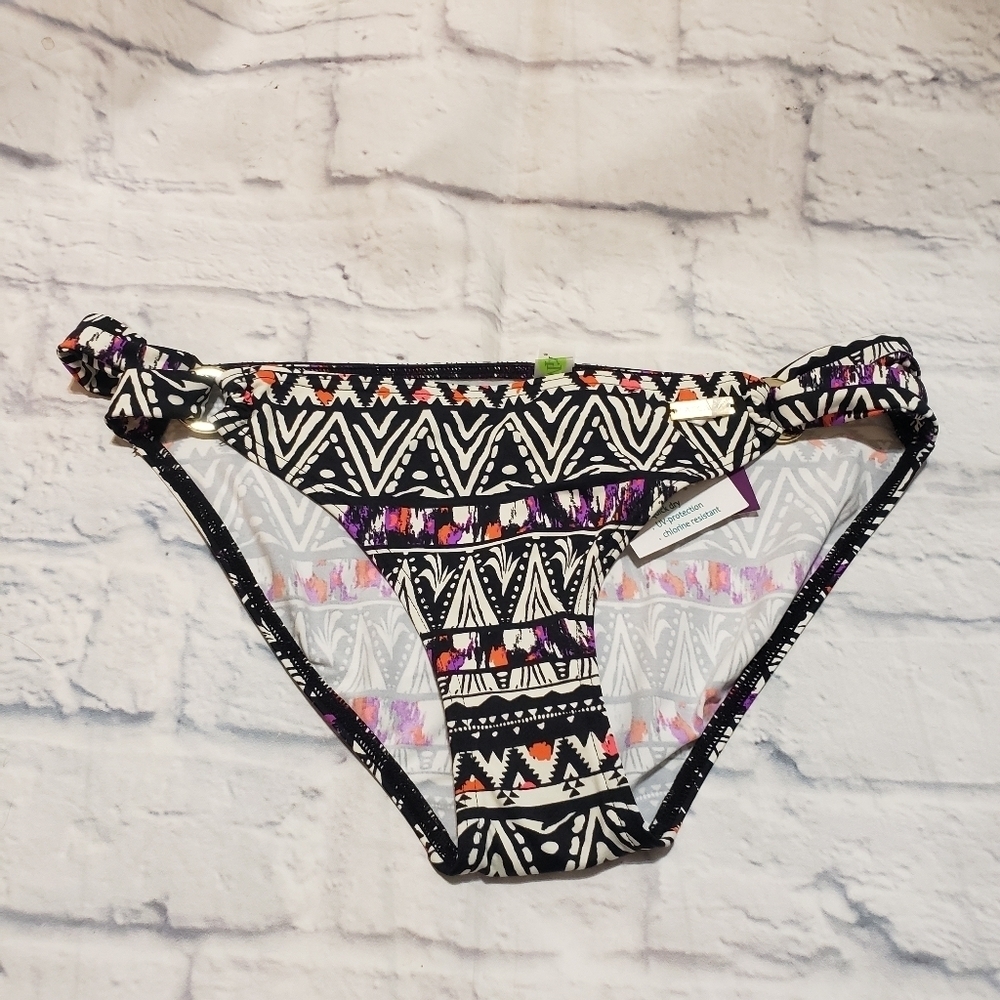 Patterned Black and White Bikini Bottom
